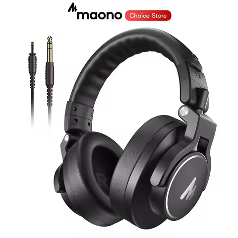 MAONO MH700 Studio Monitor Headphones Mixing DJ Headphone 50mm Driver Professional Over Ear Wired He