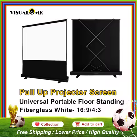 Portable Projector Screen Pull Up 60-120inch Projection with Stand 16:9 4:3 Screen 4K 8K for Home Ci