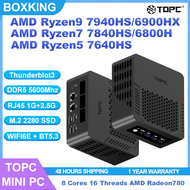 TOPC AMD Ryzen9 7940HS/6900HX/ R7-7840HS/6800H/ R5-7640HS Extra GPU Thunderbolt3.0 Gaming MINI PC