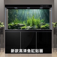 Fish Tank Background Paper HD Three-Dimensional Wallpaper Mural Arowana Bottom Undersea Ocean Aquati