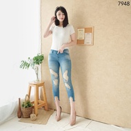 Women's Ripped Jeans 7/9 Trendy Ripped Jeans for Girls DJ Jeans Size 27-34 7948