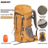 BASE OUT 50L กลางแจ้งเดินป่ากระเป๋าความจุขนาดใหญ่เดินป่ากระเป๋าเป้สะพายหลังกันน้ำ