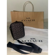 Coach Stanton Crossbody In Signature Jacquard in Charcoal/Black