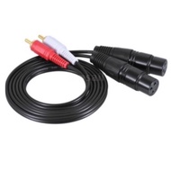 Dual Female XLR to RCA Cable Heavy Duty 2 XLR Female to 2 RCA Male HIFI Cables 1m