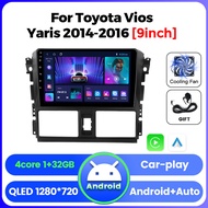 Android 13 Car Radio Stereo 2din For Toyota Vios Yaris 2014 - 2016 Multimedia Video Player Wireless 