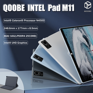 QOOBE Windows 11 Tablet Pro แท็บเล็ต11นิ้วพร้อม SSD 8GB 128GB,Dual-Band Wifi 6,หน้าจอสัมผัส HD,บลูทูธ5.0-M11สีเทา/สีฟ้า/เงิน