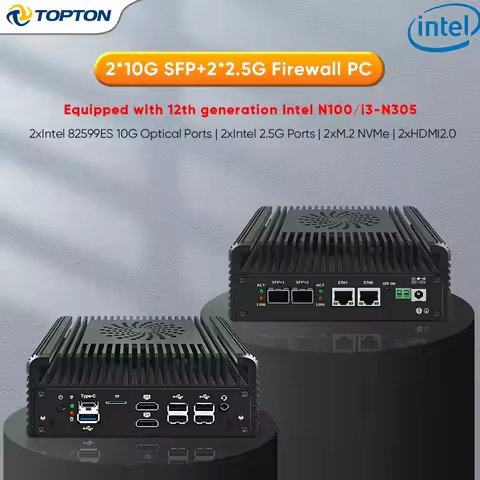 Mini PC Firewall Router Appliance, Intel N100 N305 N355 N150, 2x i226-V 2.5G, 2x 10G SFP+, DDR5, 2x 