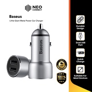 Baseus Little Giant Metal Power Car Charger USB Charger Car Adapter Pengecas Kereta Adapter Kereta