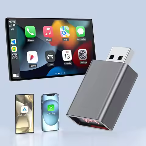Mini Android Auto and Wireless USB CarPlay Adapter Convert Factory Dongle for iOS 12+/Android No Del