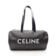【二手】Celine CELINE旅行包，黑/ブラウン/白，PVC塗層帆布，皮革，大號