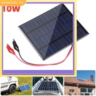 <SWEETBB>10W 12V Outdoor Portable Solar Panel with Clip for 9-12V Battery Charging