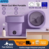 【APPO】 8L Mesin Cuci Mini Portable 2 Tabun Sterilisasi Cahaya Biru Mesin Pengering Pakaian 8L Mesin Cuci Lipat Otomatis 24 Penilaian