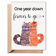 [Coisíní]  1 Year Anniversary Card – First Wedding Anniversary Card for Husband, Wife, Couple – Fold