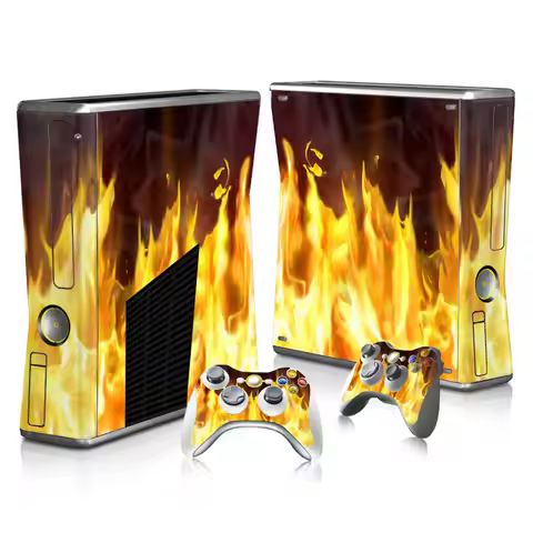 7 designs Design Skin Sticker Protector for Xbox 360 Slim and 2 Controller Skins Stickers for video 