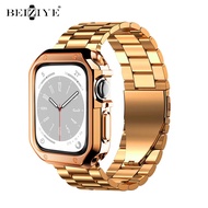 Metal strap + case For iwatch series 9 8 7 case with stainlese steel watch band 41mm 45mm protective cover for iwatch band 45mm 41mm metal strap