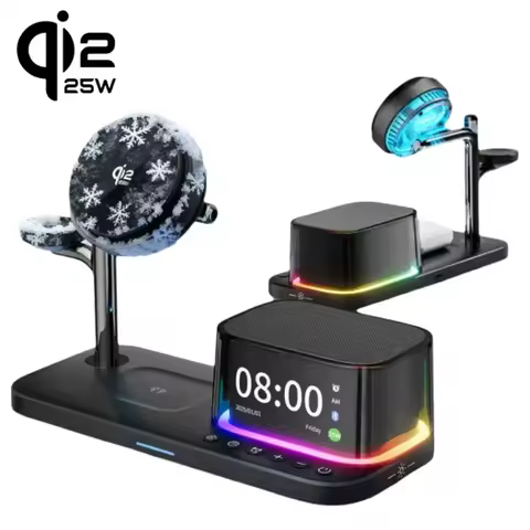 Qi2 25W ICE Cooling Magnetic Wireless Charger Bluetooth Speaker For iPhone 17 Samsung S26 Apple Gala