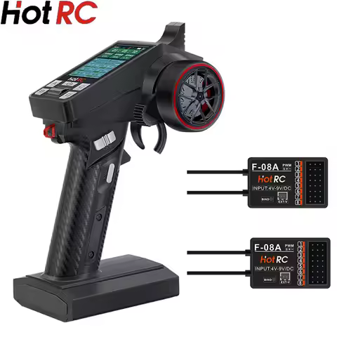 HOTRC CT-8A 2.4G 8CH FHSS Radio System Transmitter Color Screen Remote Control for RC Cars Tanks F-0