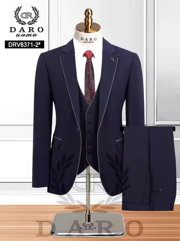 DAROuomo(Jacket+Vest+Pants) Fashion Boutique Lattice Formal Business Mens Suit 3pcs Set Groom Weddin