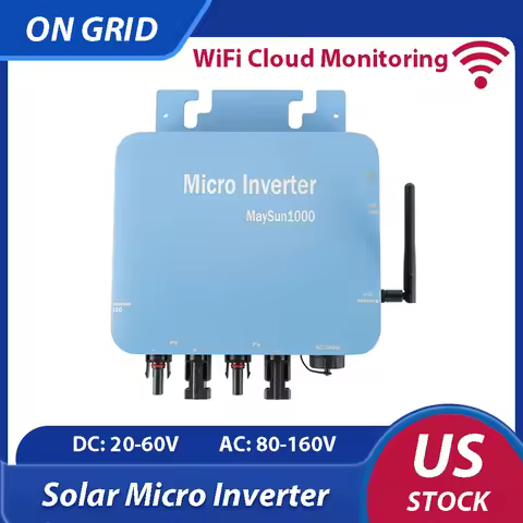 Grid Tie Micro Solar Inverter MC Connector WiFi Cloud Monitor Function 110V 120V AC Waterproof 60V P