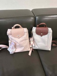 全新🌸 Longchamp 藕粉/白色百搭手提雙肩書包