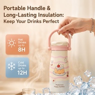 500ml (17oz) Korean Cute Cartoon 316 Stainless Steel Thermos Cup, Portable Leakproof Water Bottle, K