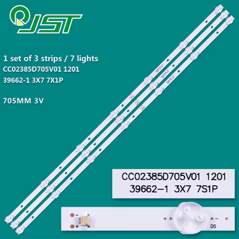 100% New 3pcs/Kit LED Strips for TV VOX 39DSA662H 40AT310 CC02385D705V01 1201 39662-1 3X7 7S1P