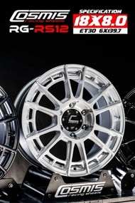 ล้อแม็ก ขอบ18 RG RS12 18X8.0 6H139.7 ET-30 CB106 สีSV🎏ราคาโปร4วง✅แถมจุ๊บเหล็ก👍 ล้อแท้มีรับประกันโครง