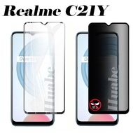 For Realme C21Y Tempered Glass Realme C25 Privacy Tempered Glass + Full HD Screen Tempered Glass C15