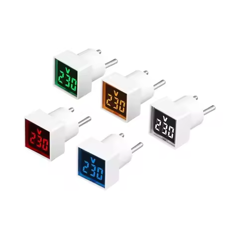220V/230V Digital Voltage Tester LED Digital Voltmeter With Clear Lampshade Cover European Type Plug