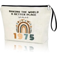 50th Birthday Gifts for Her 1975 Year Gifts Idea Women Makeup Bag 50-Year-Old Birthday Decoration Co
