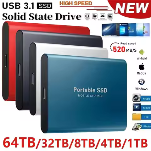 Premium Original Hard Drive 16TB High-Speed External Hd 4TB 2TB Sleek Ultra-thin Portable SSD USB3.1