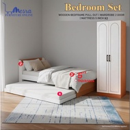 MESRA-3door bedroom set / divan single / bedroom set single / 3door wardrobe / katil kayu / bedroom 