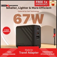 ADAM Elements P67 GaN 67W 3 Port Fast Charging Travel Adapter Wall Charger