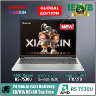 IEPVB Lenovo Xiaoxin 16 Laptop 2023 AMD Ryzen 5 7530U 16-Inch 16GB RAM 512GB/1TB/2TB SSD Integrated Graphics Notebook Computer PC QVBAG