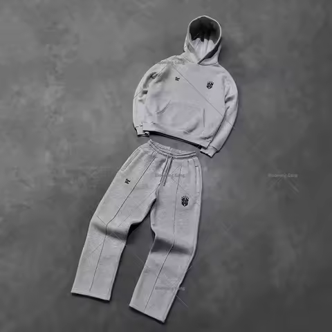 Y2K Man Clothes Harajuku Hoodies Streetwear Gothic Sweatpants Fashion Trends Set Embroidered Retro P