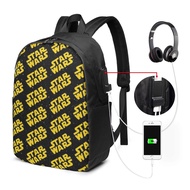 Stars Wars Backpack Laptop USB Charging Backpack 17 Inch Travel Backpack School Bag Large Capacity Student School Bag