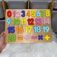 Chunky Puzzle Tracing Print Pastel Wooden Puzzle 123 Number