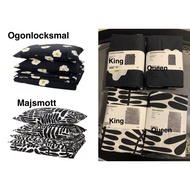 Ikea (King/Queen) Majsmott / Ogonlocksmal Duvet Cover With 2-Pillowcases