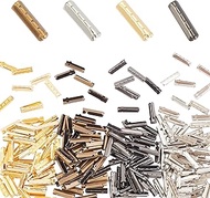 PandaHall Pack of 240 Shoelaces Tip Head, 4 Colours, 4 Holes, Metal Shoelaces, Repair Aglets, 23 mm,