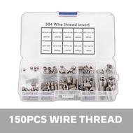 PRODIY 150PCS Wire Thread Insert Thread Repair Kit Threaded Insert Helicoil Set Stainless Steel Heli