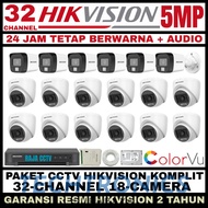 Techtronics | Hikvision 5mp colorvu Colorful CCTV Package 32 channel 18 Cameras audio series CCTV ca