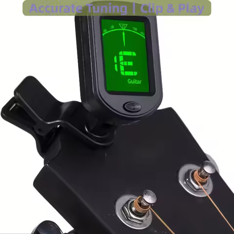 Guitar Tuner Clip-on Rotatable Tuner LCD Display Mini Tuner String Instrument Accessories for Guitar