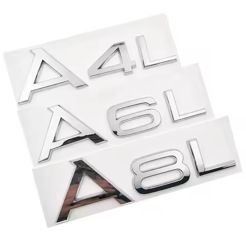 Letter Number Chrome Emblem for Audi Car Trunk Discharge Capacity Badge Sticker 1.8T 2.0T 3.0T 3.2 3