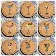 Water Pine Coaster Heat Insulation Waterproof Silk Printing Cork Coaster UV Printing Coaster Silk Pr