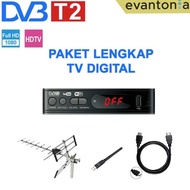 PAKET LENGKAP TV DIGITAL SET TOP BOX DVB T2 BERKUALITAS