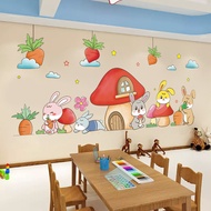 Wall sticker Kindergarten Classroom Layout sticker wall sticker Painting Mushroom House Rabbit wall 
