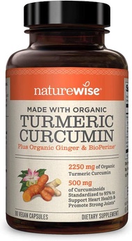 NatureWise 薑黃素薑黃 2250 毫克 | 95% 薑黃素和 BioPerine 黑胡椒提取物 - 90粒裝