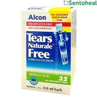 Alcon Tears Naturale Free 0.8ml x 32 re-closable vial - Lubricant Eye Drops/ Preservative free