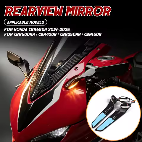 Motorcycle CBR650R Accessories Side Mirror With LED Light Stealth Rearview Mirrors For Honda CBR650R