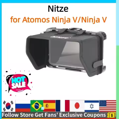 Nitze Cage Kit for Atomos Ninja V/Ninja V+ with Cage Sunhood Screen Protector Silicone Case for Moni